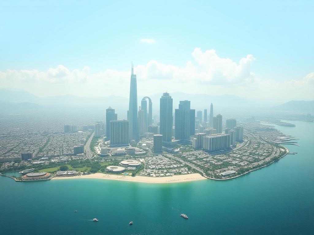 Panoramic view of world travel destinations